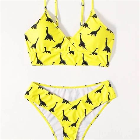 Super Cute Bikini Never Worn It S A Bright Yellow Depop