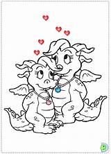 Dinokids Valentine Coloring Close Print sketch template