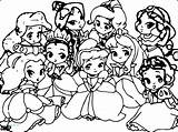 Disney Coloring Pages Princess Baby Visit Babies Princesses sketch template
