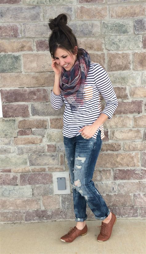 what i wore real mom style mixing plaid and stripes realmomstyle