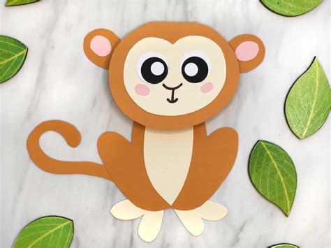 cute monkey craft  kids   printable template