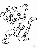 Coloring Tiger Pages Cartoon Printable sketch template