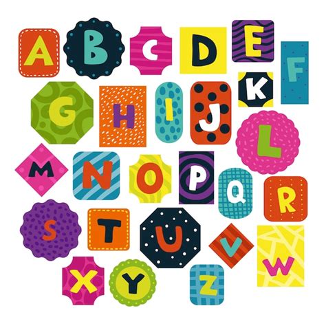 vector children alphabet set
