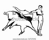 Corrida Coloring Bull Spain Bullfighting Bullfighter Matador Fight Bullfight Vector Drawn Sketch Hand Drawings Toros Shutterstock Logo Pencil Illustration Arena sketch template