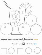 Trace Circles Squares Kindergarten Tracing Recognition Geometricas Kids Kidzone Ws Lemonade Math sketch template