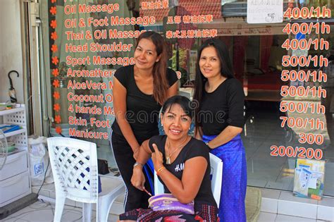 thai massage girls kata beach phuket thailand editorial stock image image of smile