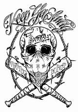 Skull Bandana Chicano Skulls Gangster Gangsta Flames sketch template