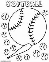Softball Colorings Glove sketch template