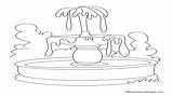 Fountain Water Drawing Drinking Coloring Getdrawings sketch template