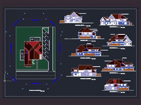 american style house dwg full project  autocad designs cad