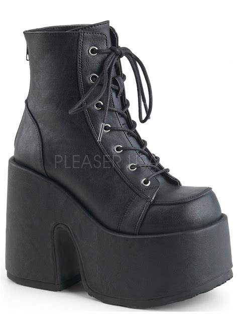 black matte chunky platform ankle boots