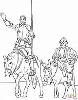 Don Sancho Panza Quixote Coloring Quijote Colorear Para Pages Cervantes Niños Miguel Drawing sketch template