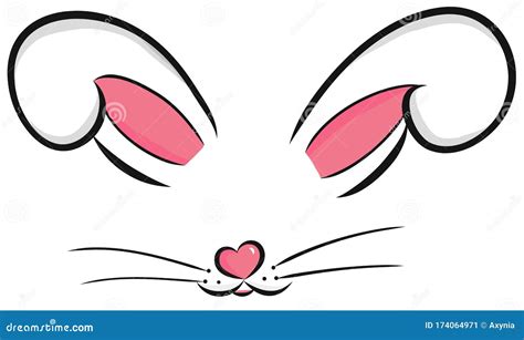 easter bunny cute vector illustration drawn  hand bunny face ears