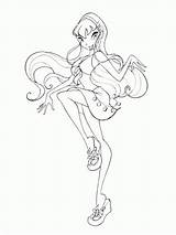 Winx Stella Coloring Pages Club Kaynak Draw Print sketch template