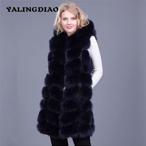 women real fox fur vest winter warm thick casual patchwork with fur