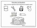 Coloring Pancakes Breakfast sketch template