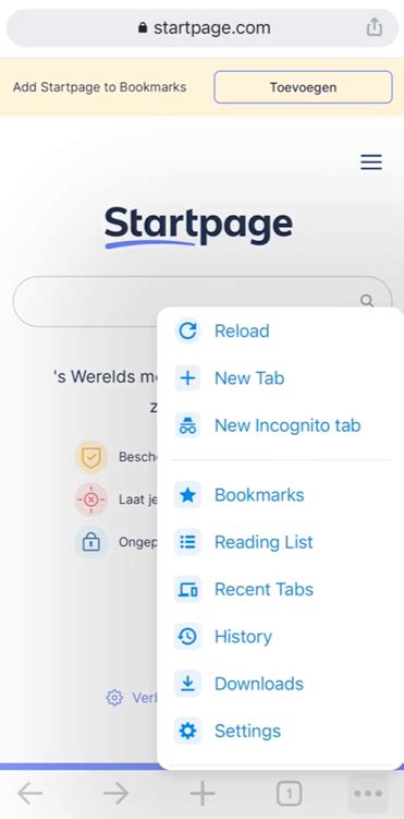 hoe maak ik van startpage mijn standaard zoekmachine  google chrome voor ios startpage support