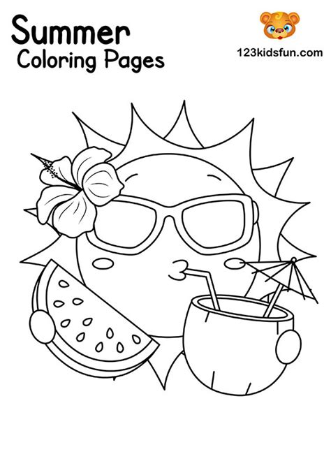summer coloring sheets printable coloring pages