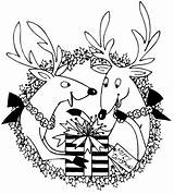 Coloring Pages Reindeer Christmas Kids sketch template