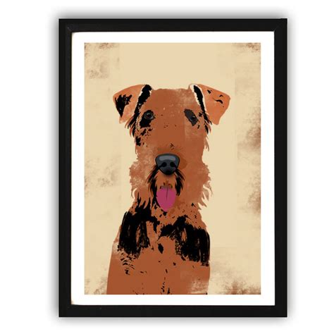 airedale terrier dog art print  indira albert notonthehighstreetcom