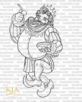 Cole Coloring King Old Printable Line Instant sketch template