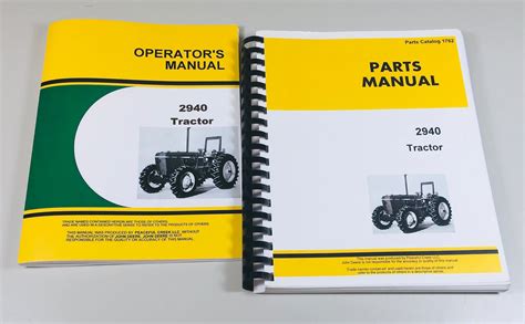 operator parts manual set  john deere  tractor owner catalog ma peaceful creek