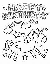 Unicorn Coloring Birthday Happy Pages Printable Cards Colouring Card Sheets Museprintables Kids Print Printables Pdf Drawings Fantasy Mom Easy Choose sketch template