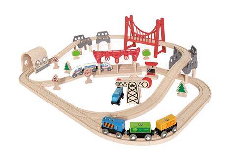 hape  double loop railway set wooden train pretend play children kids  ebay