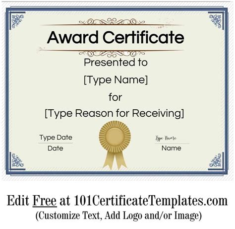 awesome  printable blank award certificate templates launcheffecthouston