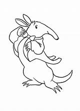 Aardvark Coloring Simple Gentle Pages sketch template
