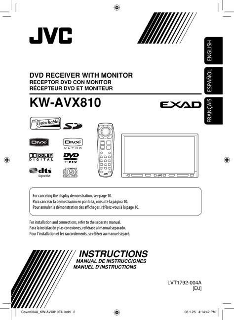 jvc kw avx810eu avx810 [eu] instructions user manual