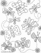 Coloring Pages Alley Doodle Library Clipart Butterfly sketch template