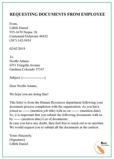 sample request letter template  documents   gambaran