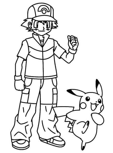 pokemon ash coloring pages  getdrawings