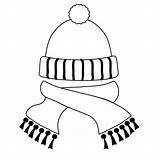 Scarf Hat Winter Coloring Template Clipart Pages Scarves Printable Mitten Outline Snowman Mittens Clip Cliparts Coloured Colouring Preschool Warm Templates sketch template