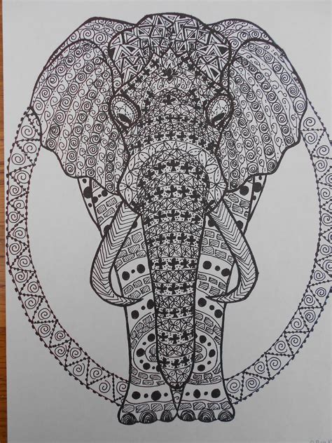 zentangled elephant