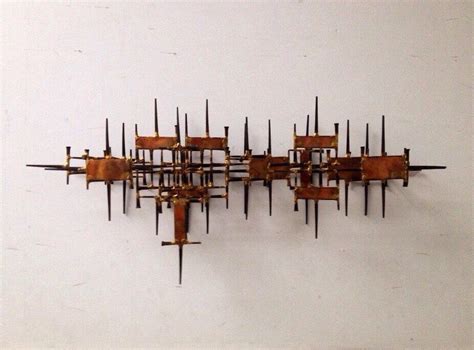 awesome mid century modern brutalist wall sculpture in style of curtis