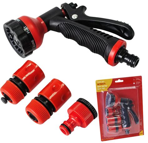 amtech pc garden hose connector set spray gun water sprayer  pipe fittings  ebay