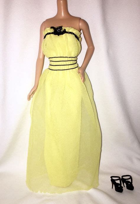barbie doll superstar outfit  fashion favorites  yellow black dress ebay fashion