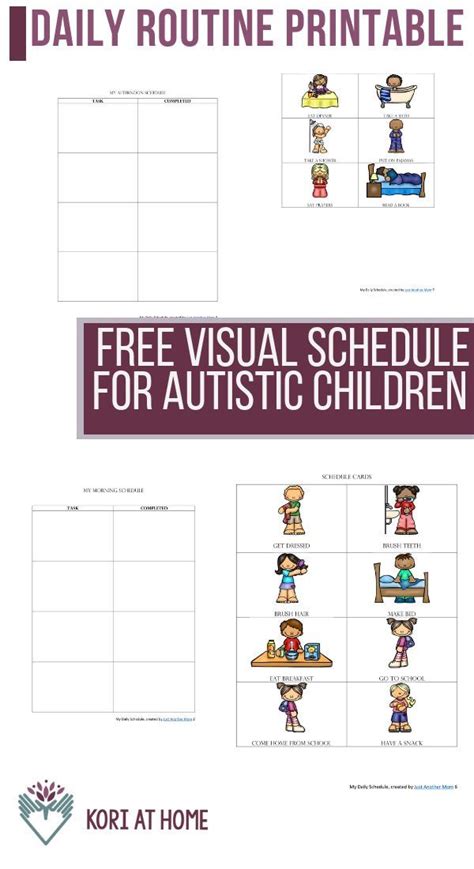 printable visual schedules  autism