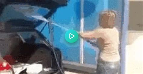 just a woman washing her car on imgur