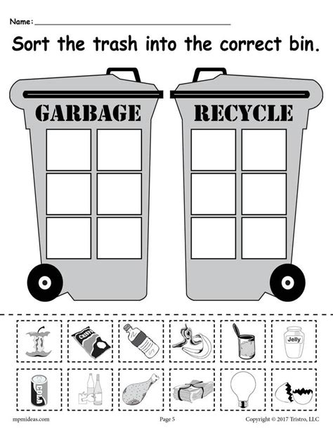printable recycling worksheets  printable