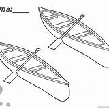 Coloring Canoeing Paddle sketch template