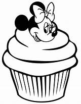 Coloring Minnie Mouse Pages Cupcake Advertisement sketch template