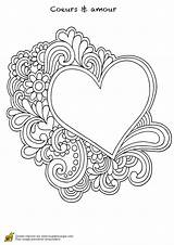 Coloring Pages Heart Mandala Coeur Adult Coloriage Doodle Printable Zentangle Colorama Hugolescargot Amour Google Hearts Anniversary Frame Happy Quilling Patterns sketch template