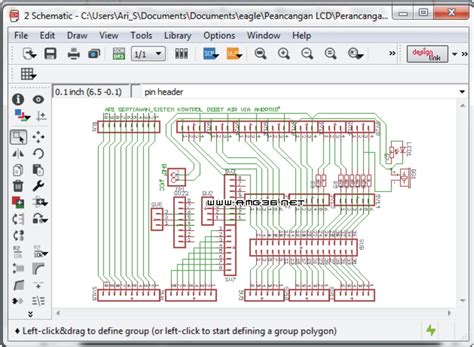 membuat desain skematik  software eagle lengkap hestech