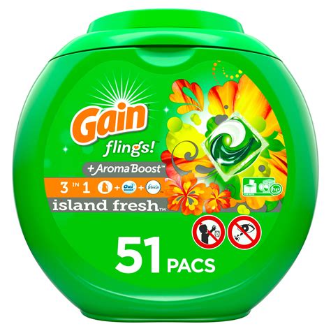 gain flings island fresh laundry detergent pacs  ct walmartcom