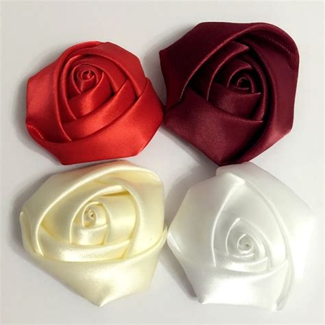 24pc multi color satin ribbon rose flower diy wedding bouquet about