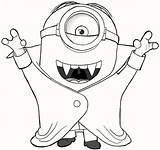 Minions Coloring Pages Vampire Cute Minion sketch template