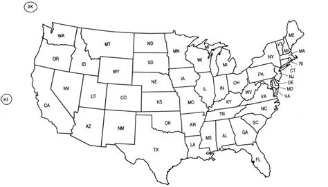 printable  maps large blank map united states outline  capitals